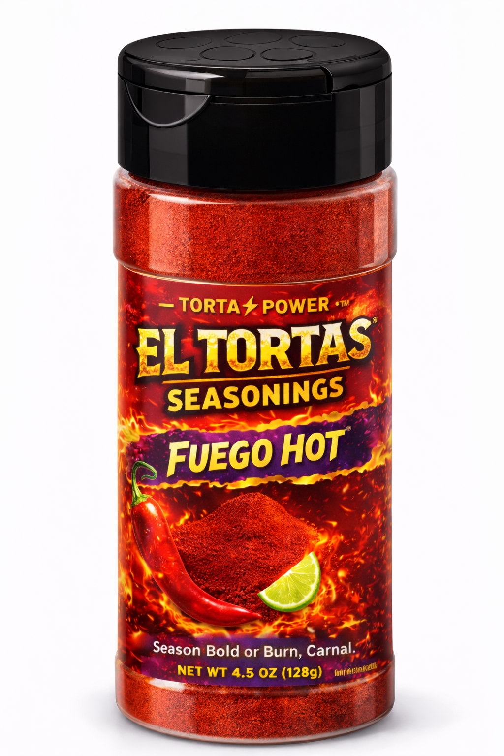 El Tortas Fuego Hot Seasoning – Chili Lime Powder (4.5 oz)